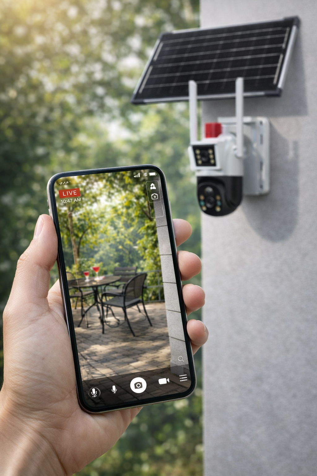 Solar Cam Pro – Caméra de Surveillance Extérieure Sans Fil avec Panneau Solaire