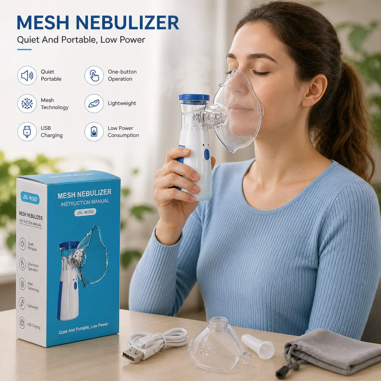AirEase Pro Nébuliseur Portable à Maille