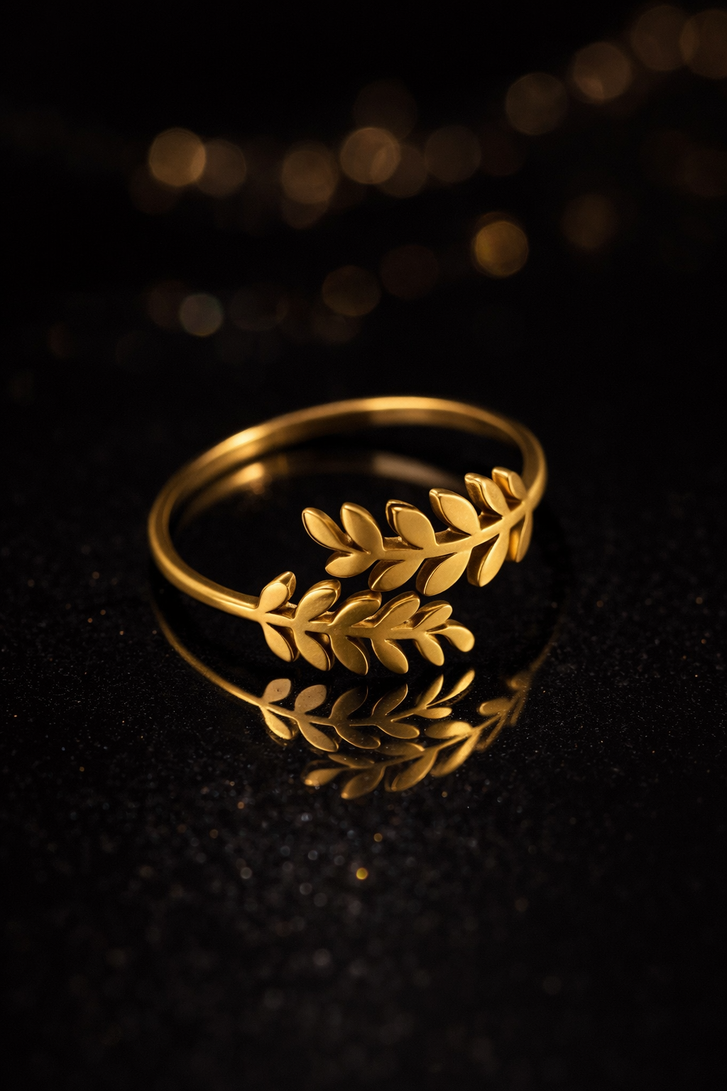 Bague Feuilles Dorée