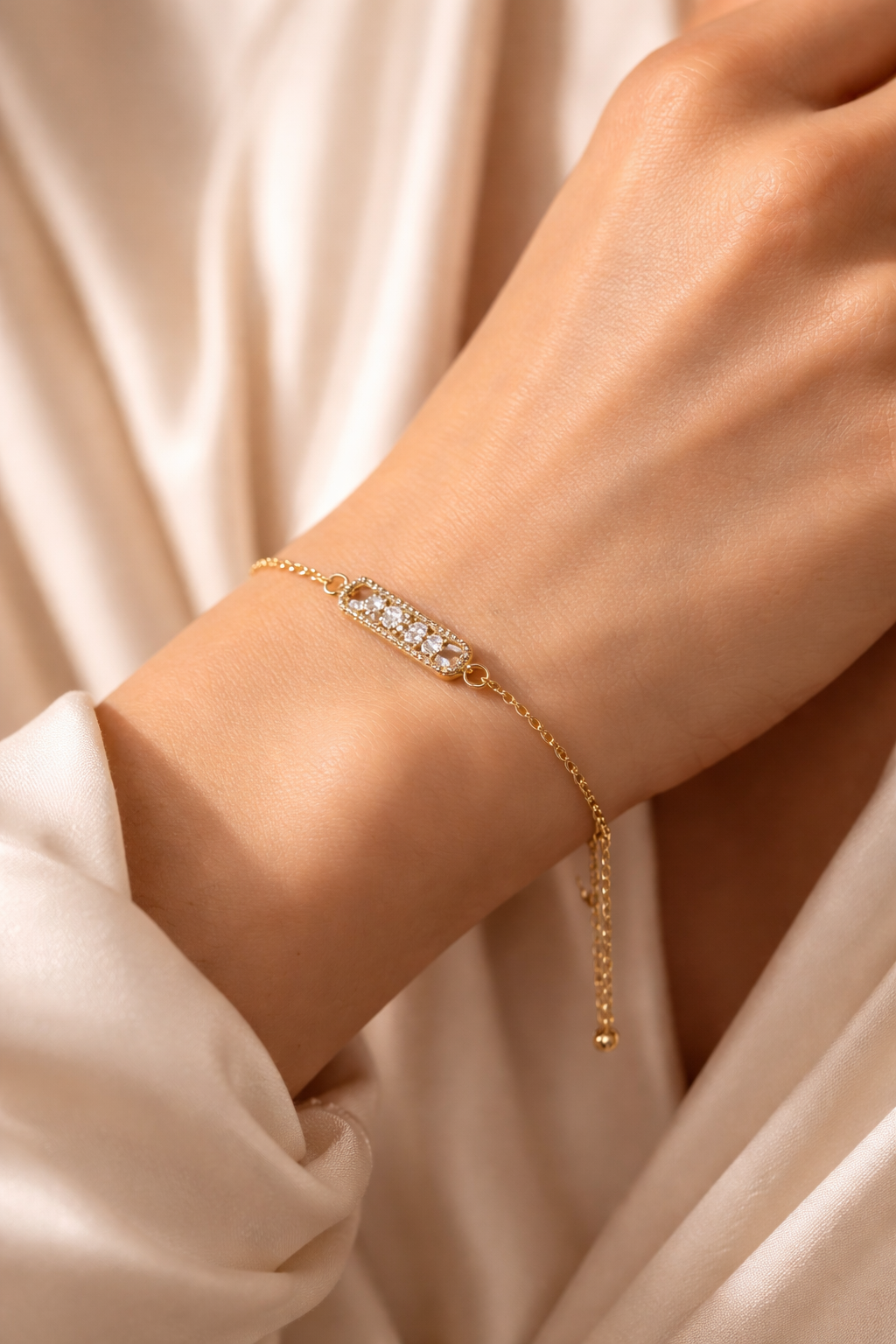 Bracelet Doré Cristal Élégance