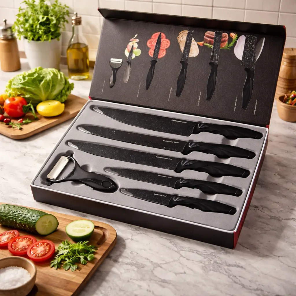 Set de Couteaux Chef Pro – Coffret Premium Cuisine  6pcs