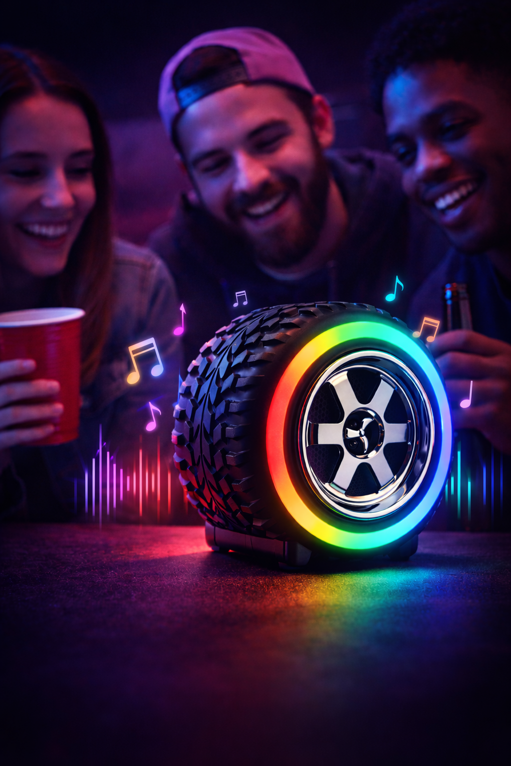 Enceinte Bluetooth Design Roue – Haut-parleur Portable Puissant