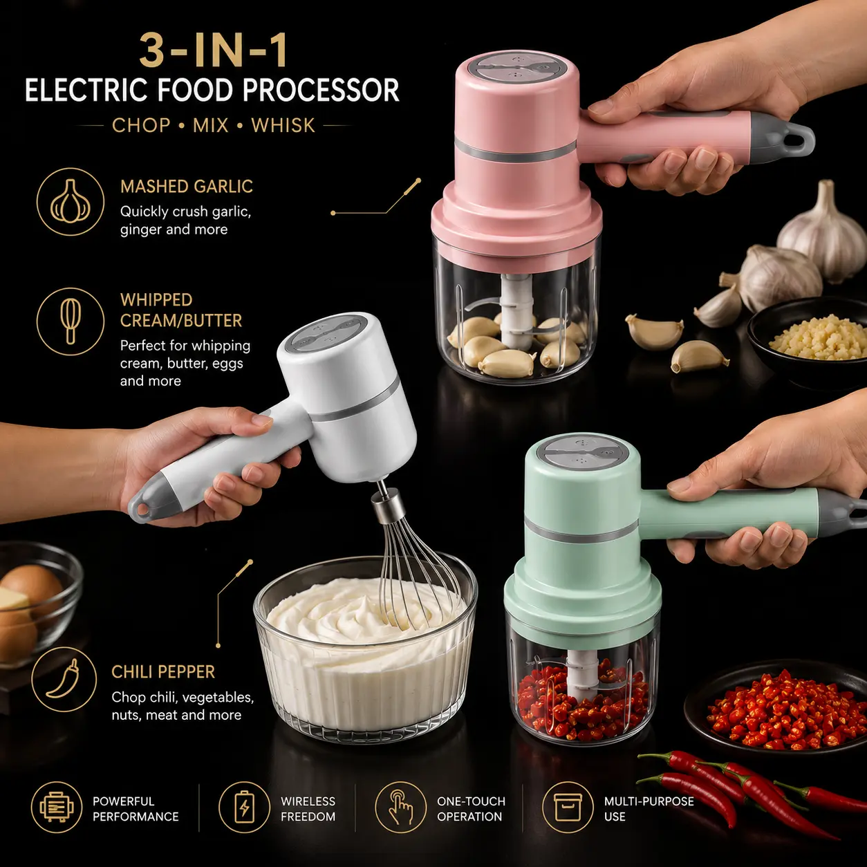 Robot Culinaire Électrique 3-en-1