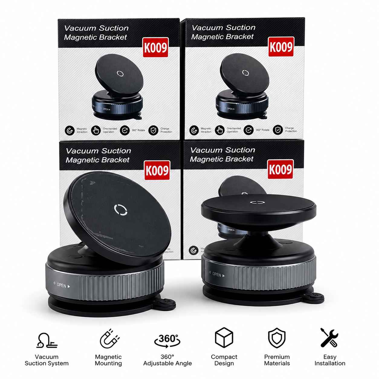Support Téléphone Magnétique à Ventouse K009
