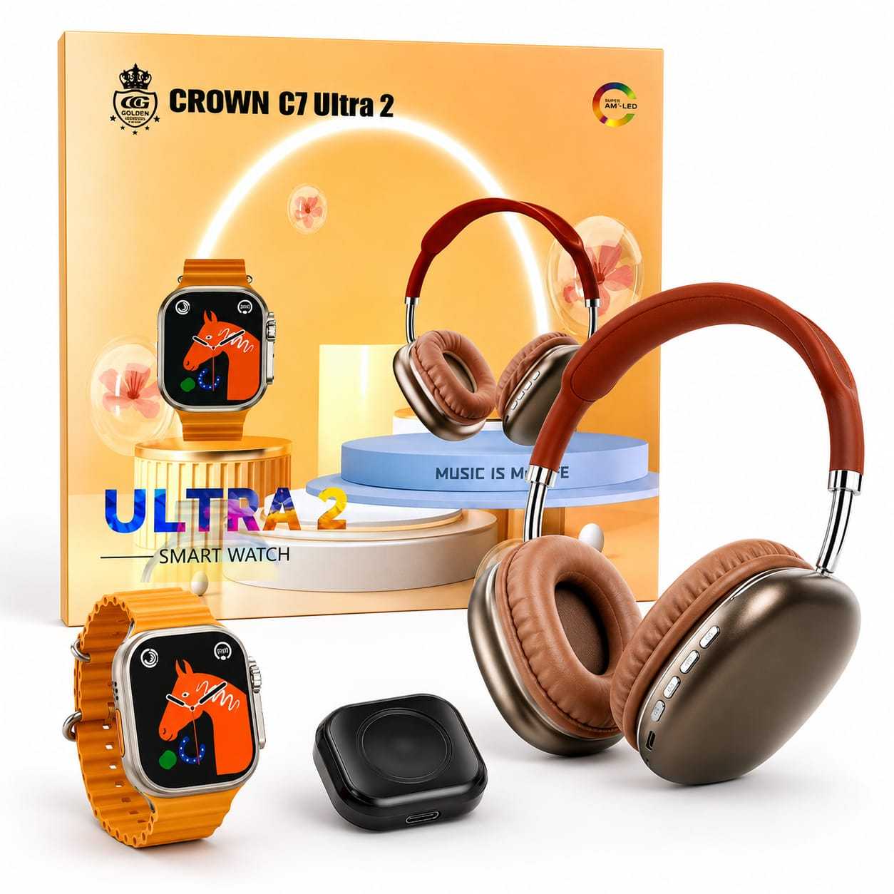 CROWN C7 Ultra 2 Montre Connectée et Casque Sans Fil