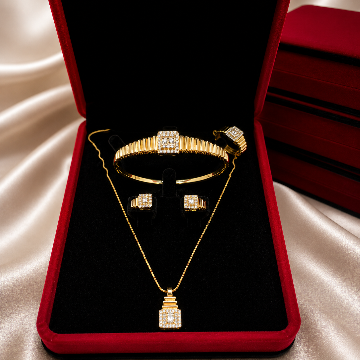 Ensemble de Bijoux Plaqué Or 4 Pièces