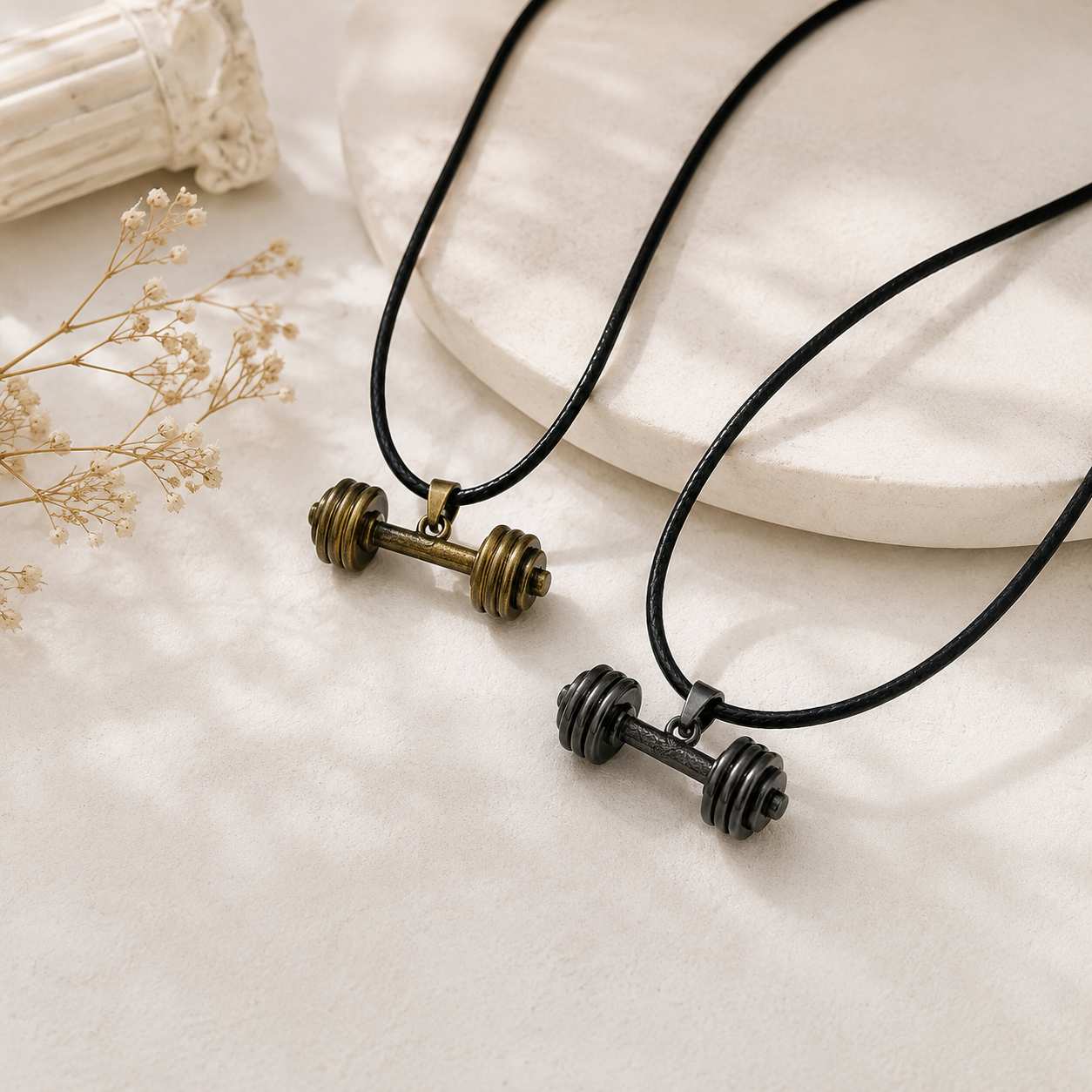 Collection de Colliers Haltère Fitness (2 Couleurs Disponibles)