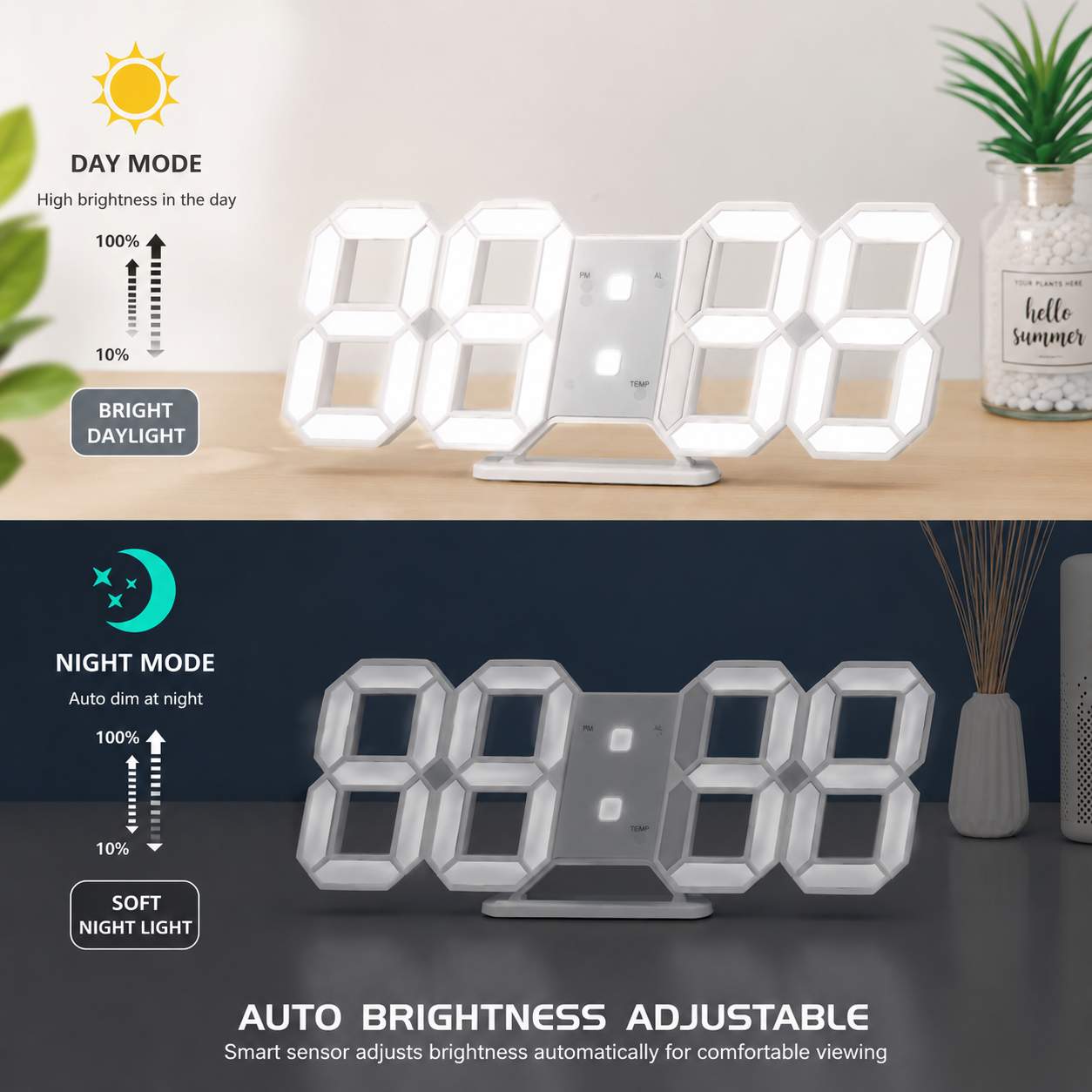 Réveil Numérique LED 3D