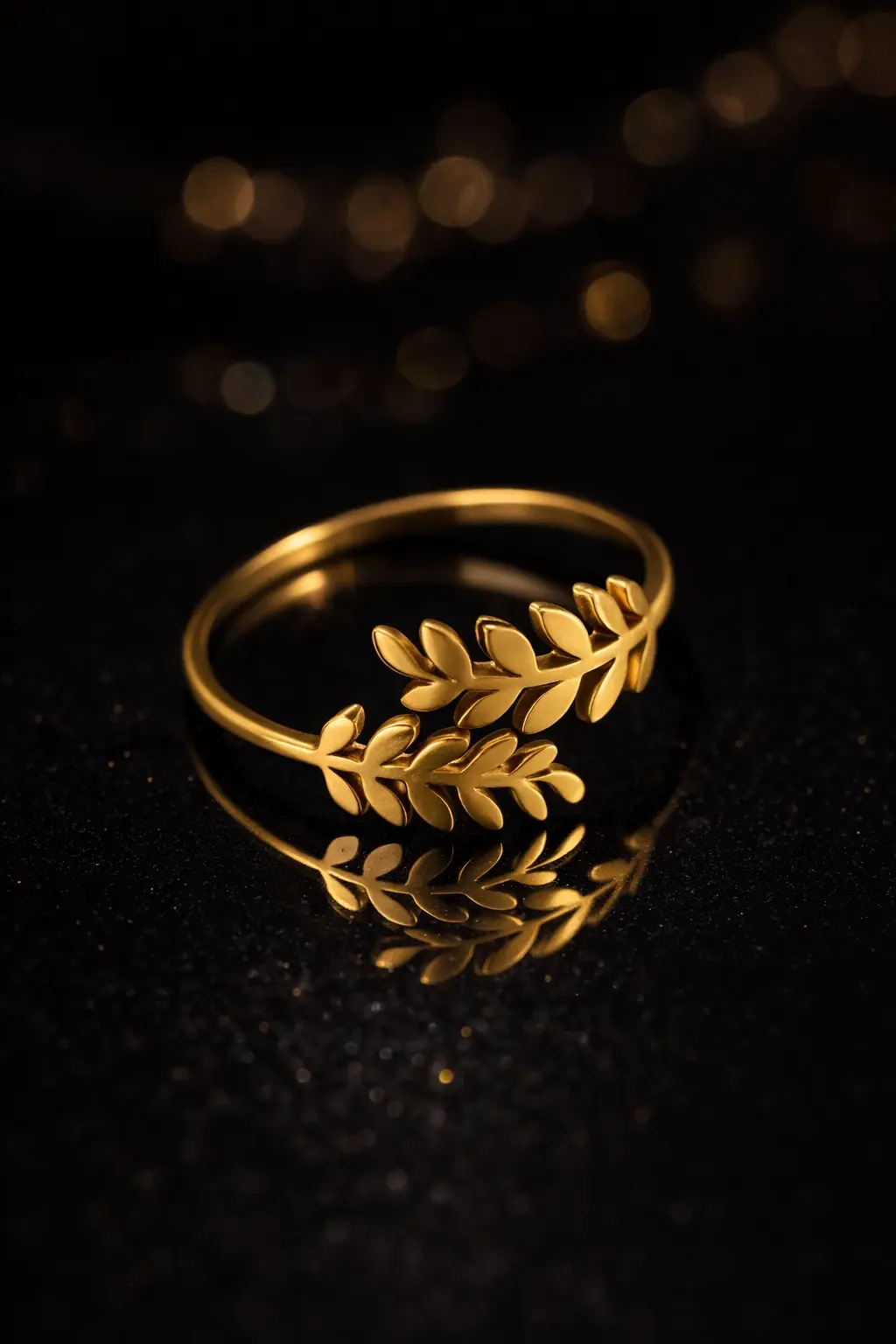 Bague Feuilles Dorée