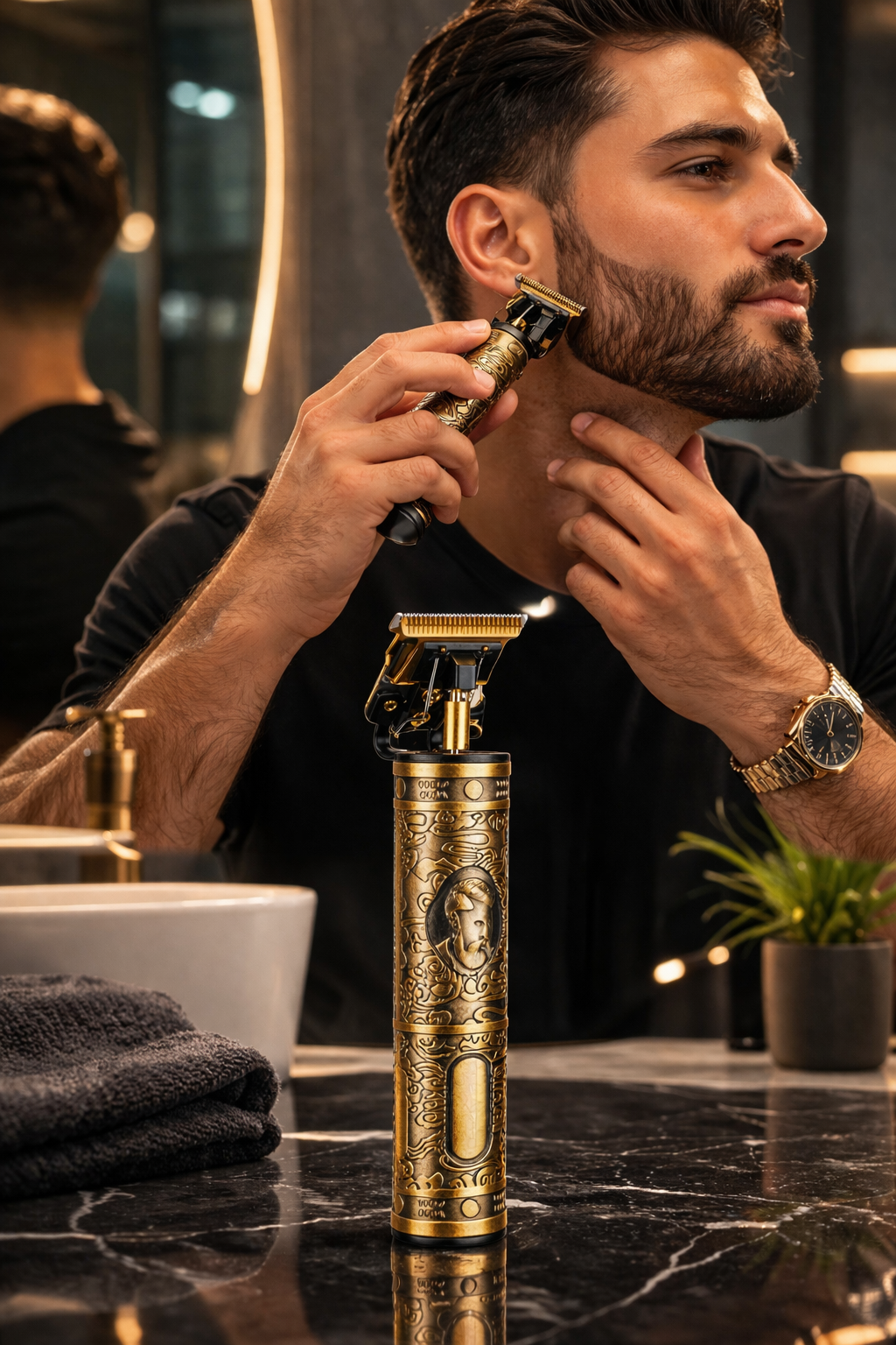 Tondeuse Barbe Vintage Sans Fil Professionnelle