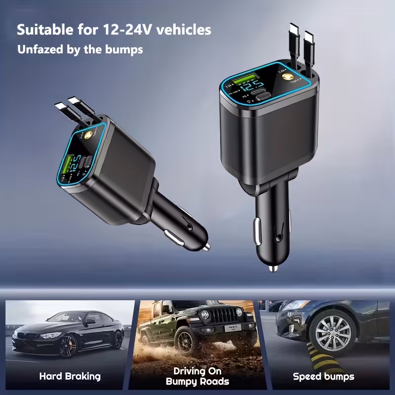 4-in-1 Smart Car Charger with Starry Sky Projector