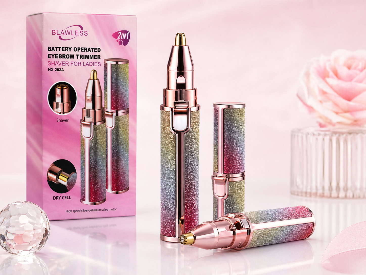 2-in-1 Electric Eyebrow Trimmer & Facial Hair Remover
