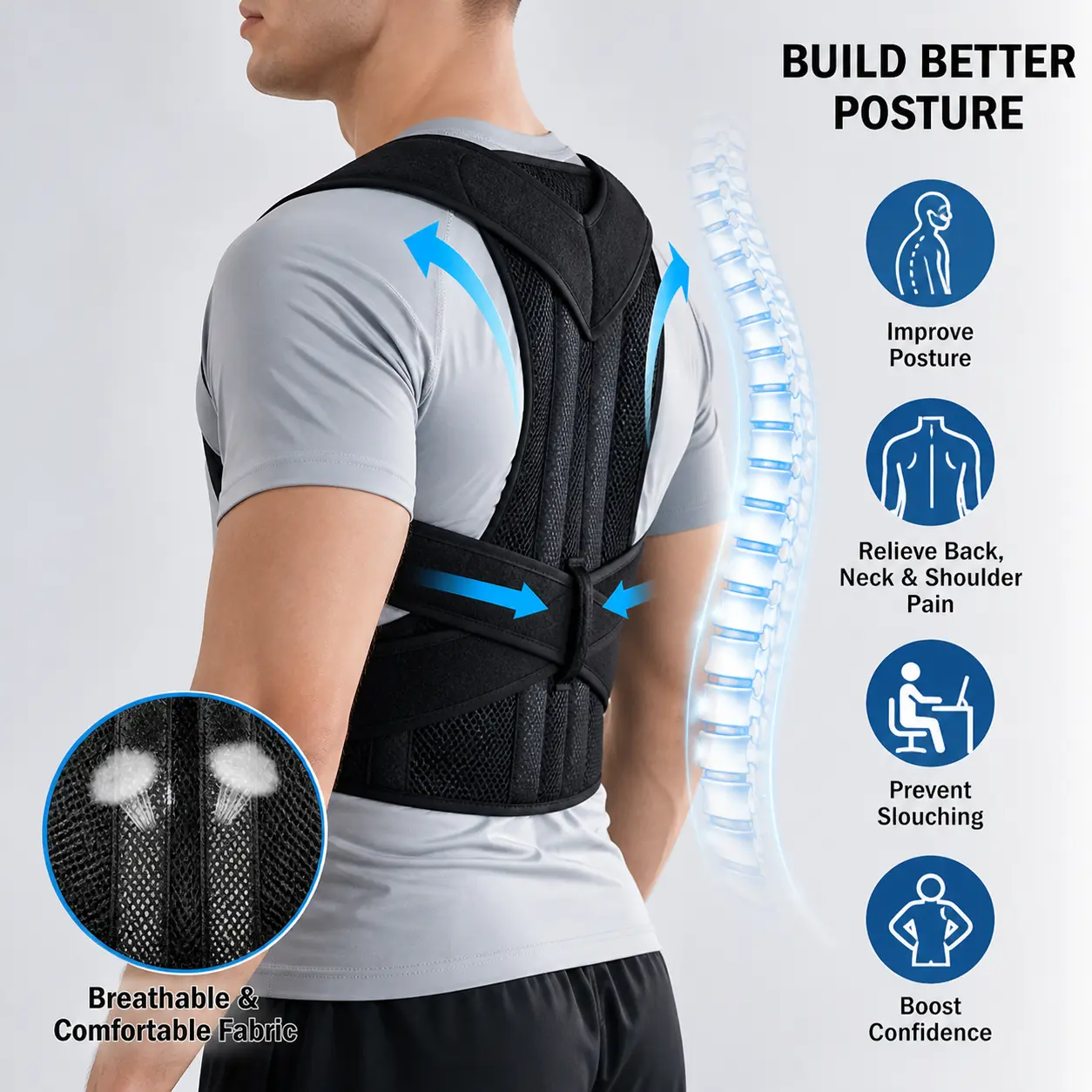 PosturaFlex™ Correcteur de posture intelligent