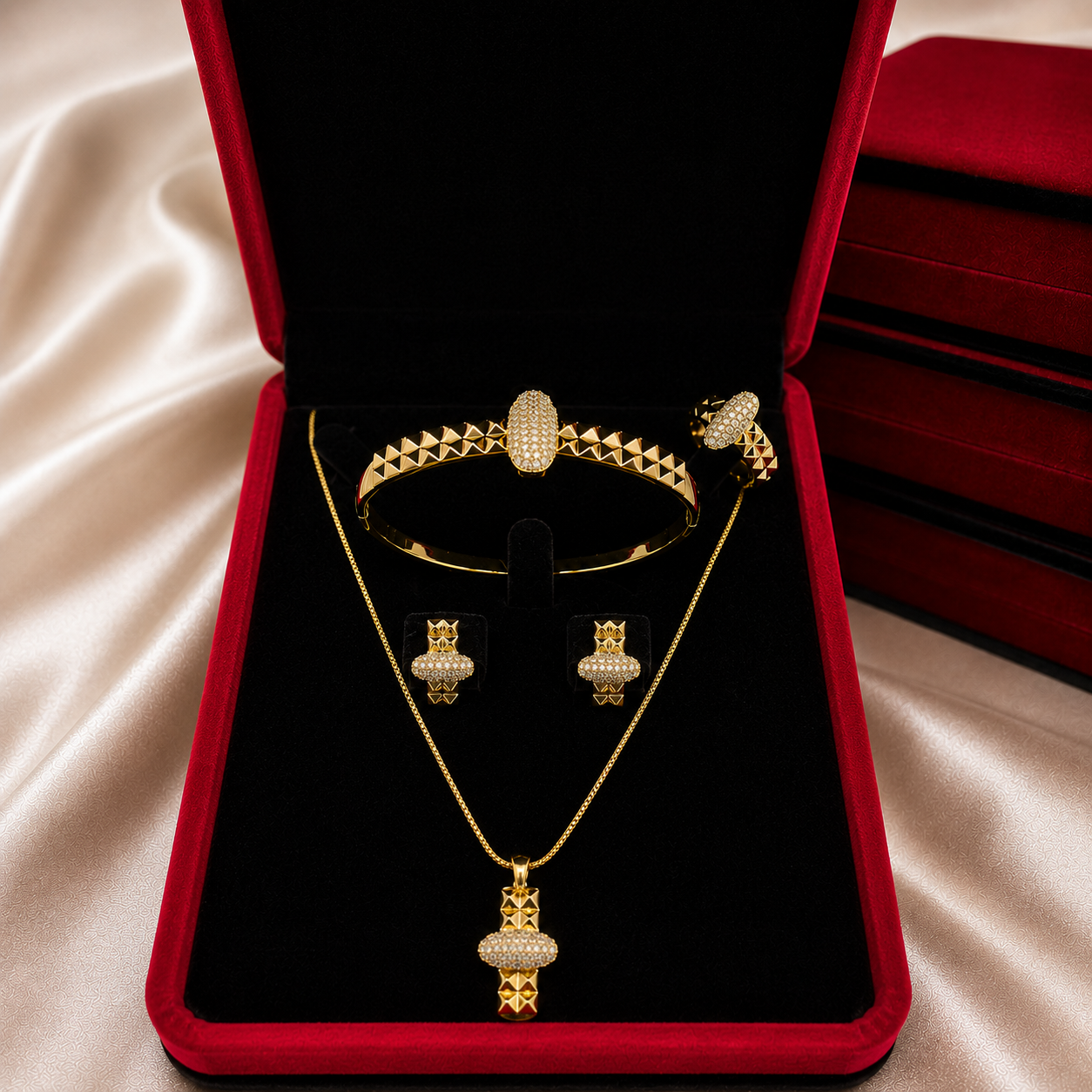 Parure de Bijoux Plaquée Or Luxe