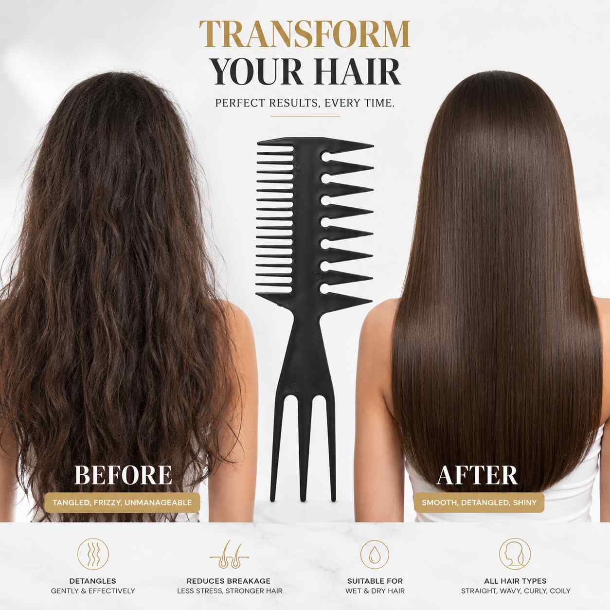 Peigne Professionnel de Coiffure 3 en 1