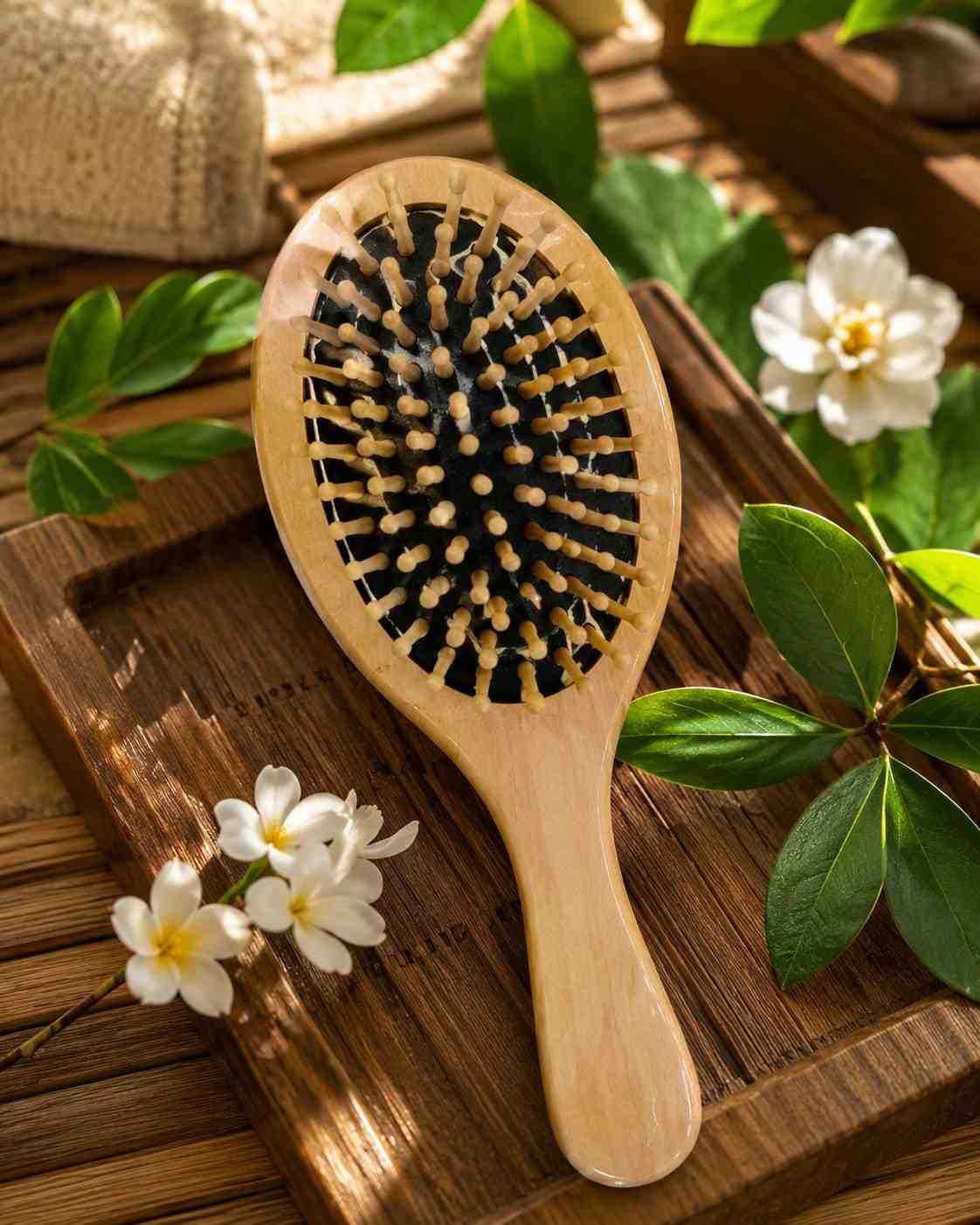 Brosse à Cheveux en Bois Naturel
