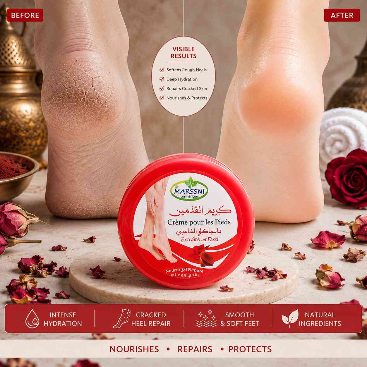 كريم إصلاح وترطيب القدمين بالعكر الفاسي