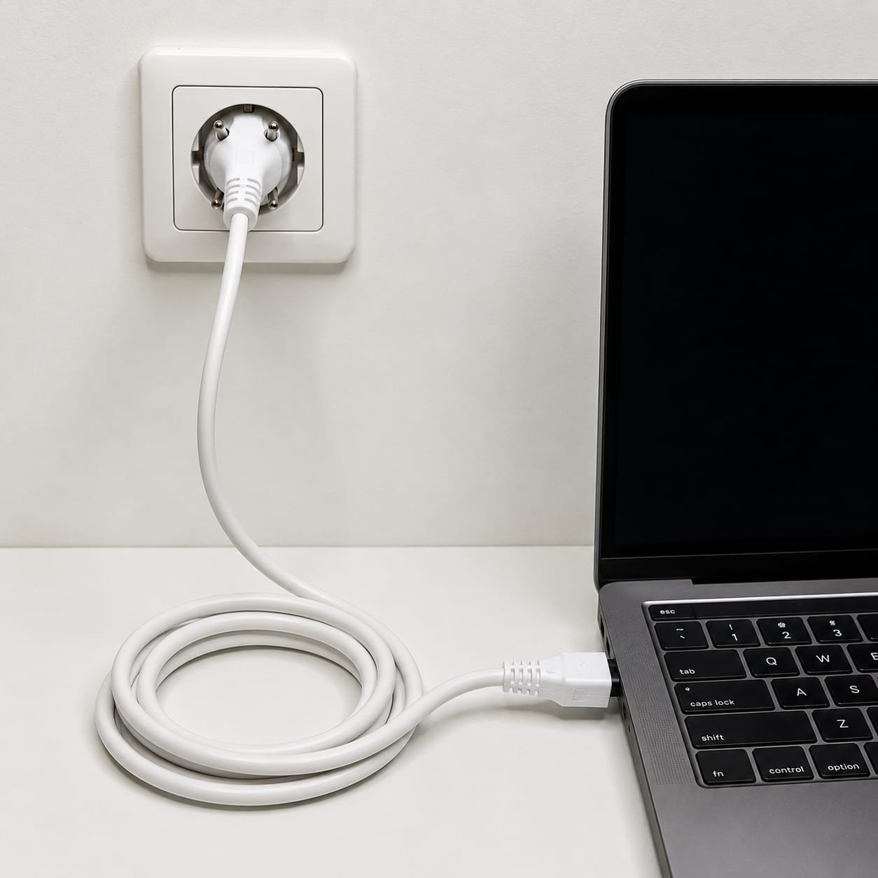 Laptop Power Cable EU Plug