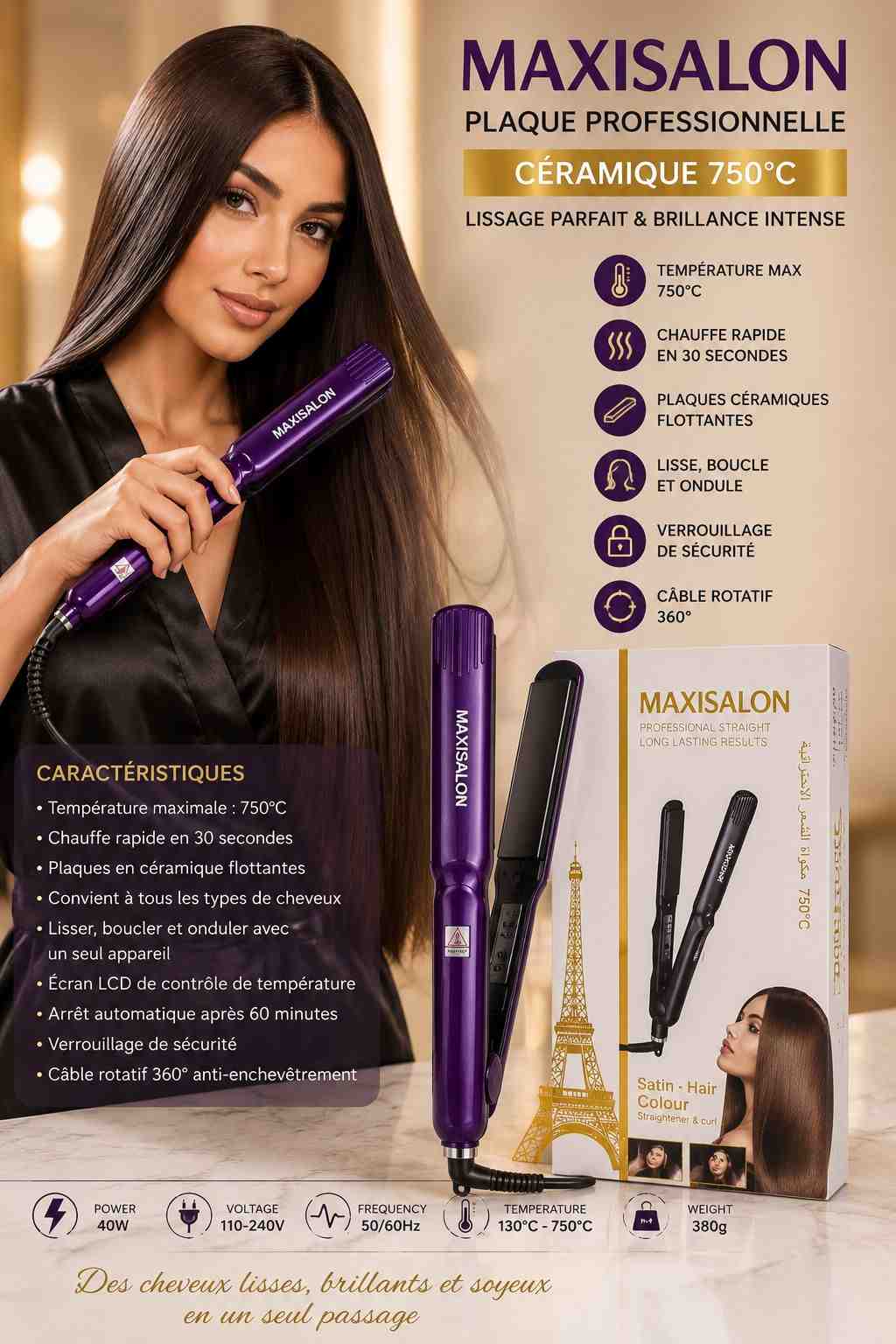 Lisseur Professionnel MAXISALON Satin