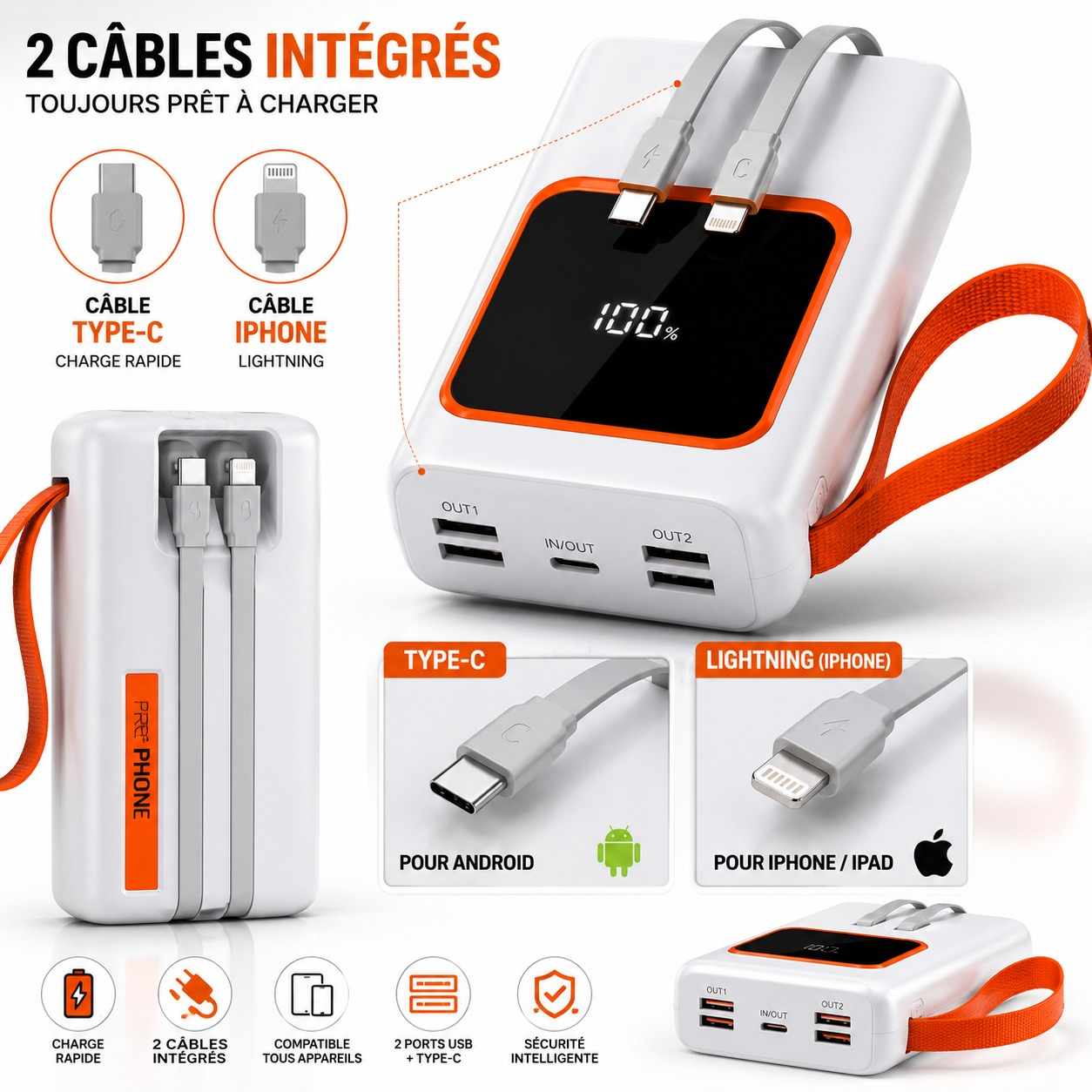 Power Bank PRO+ 40000mAh Charge Rapide