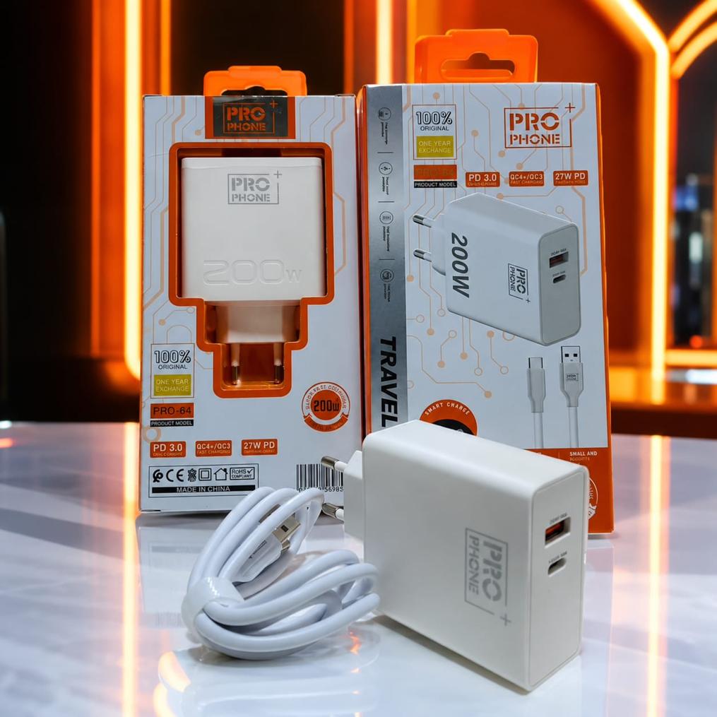 PRO PHONE PRO-64 Fast Charging PD Charger Kit (27W / PD 3.0)