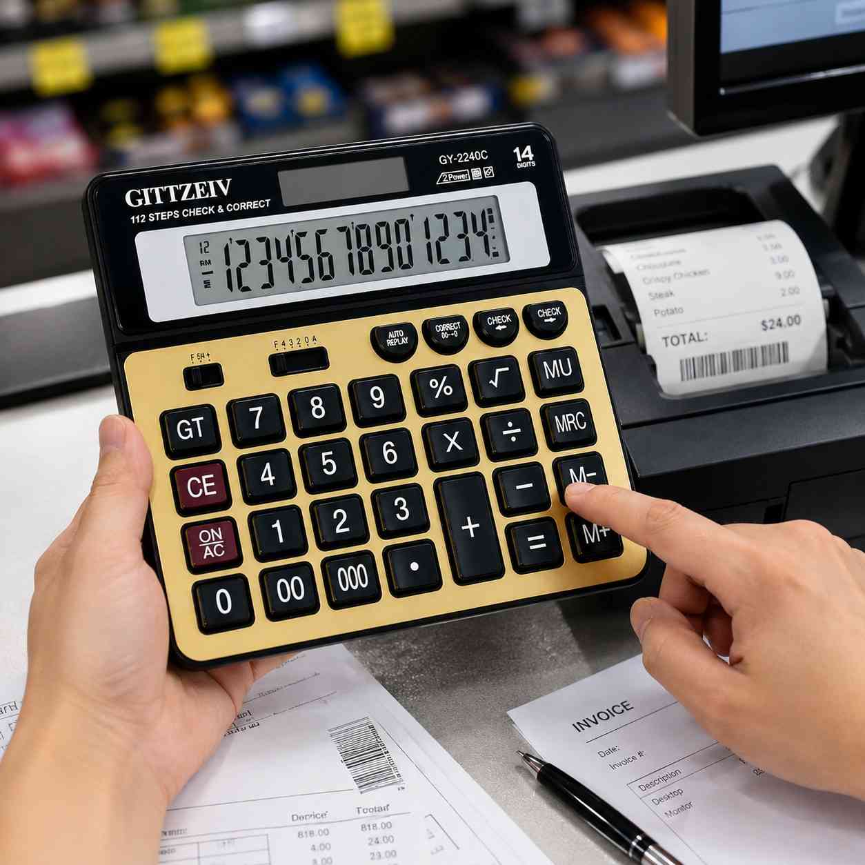 Calculatrice GITTZEIV GY-2240C Check & Correct