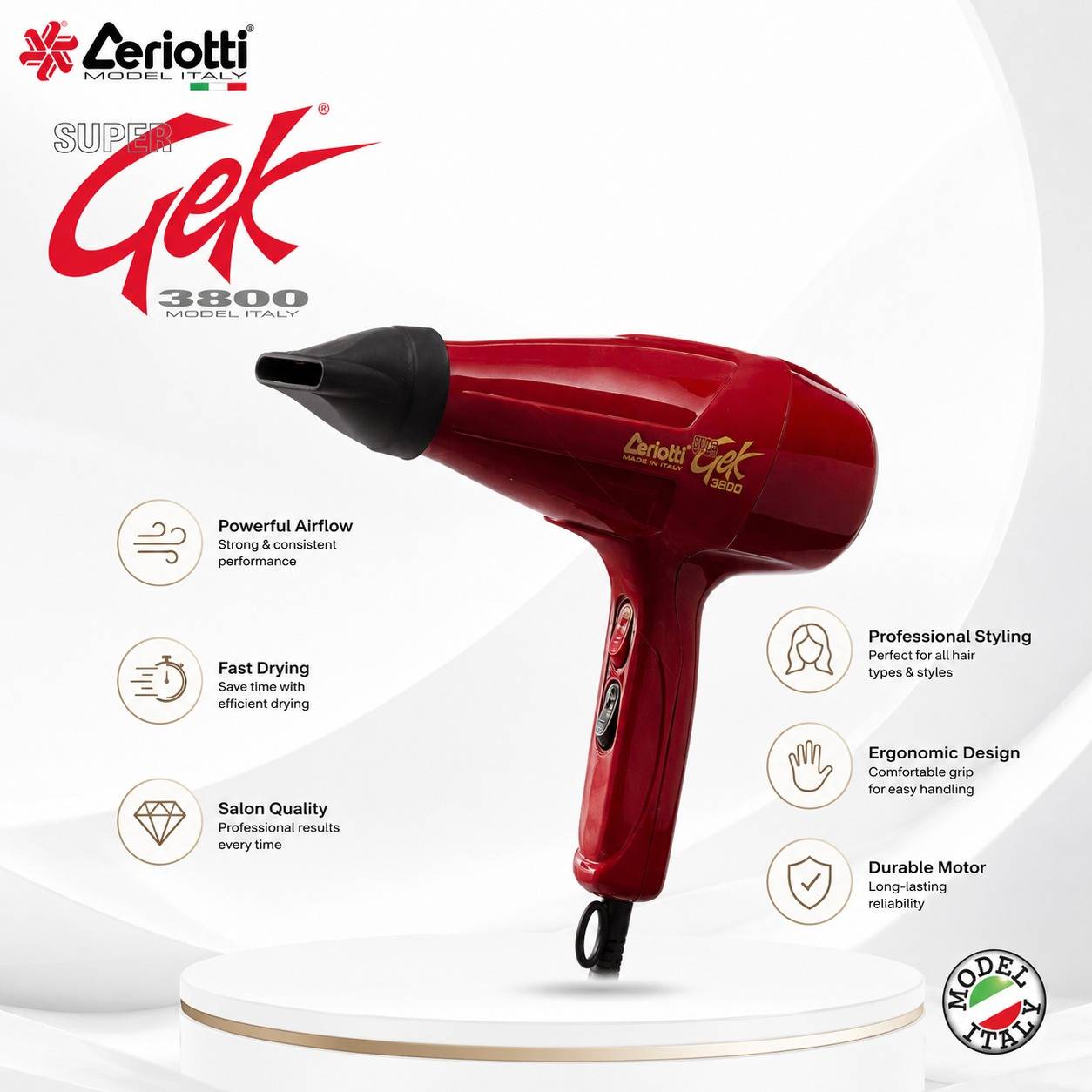 Sèche-Cheveux Professionnel Ceriotti Super Gek 3800