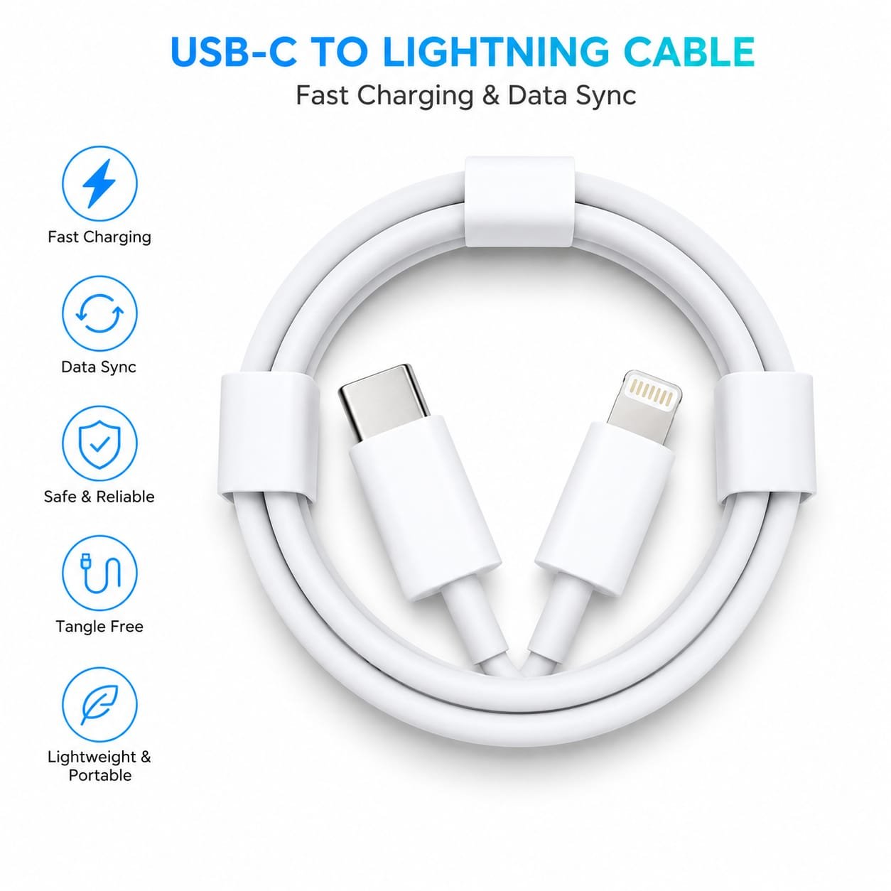 Câble USB-C vers Lightning Charge Rapide