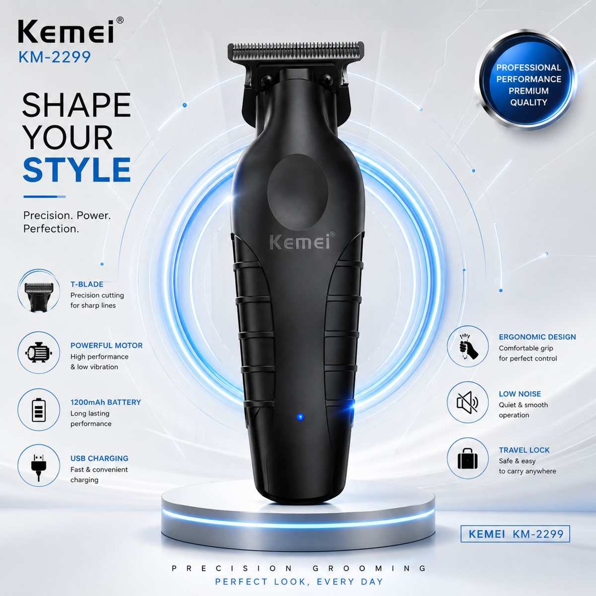 Tondeuse à Barbe Professionnelle Kemei KM-2299