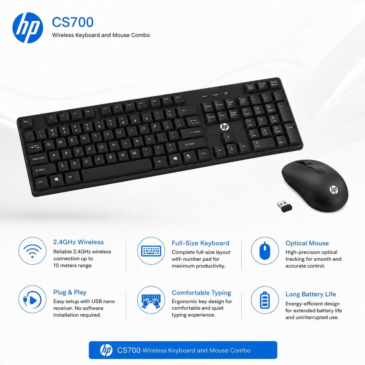 HP CS700 Ensemble Clavier et Souris Sans Fil