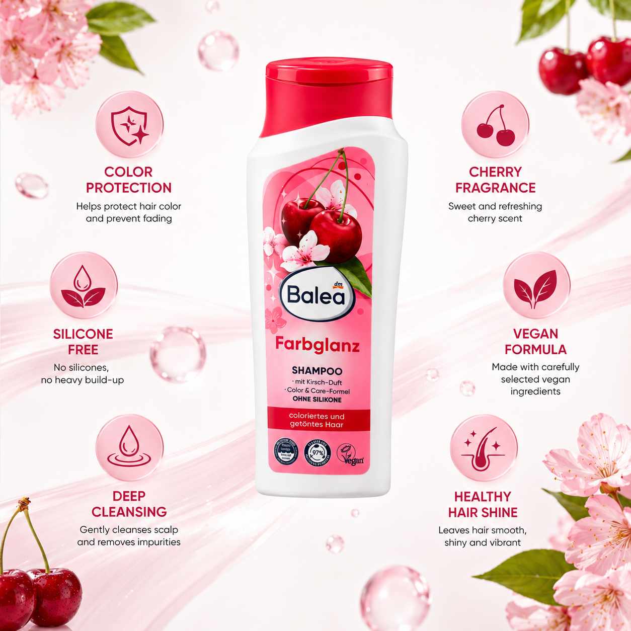 Shampoing Balea Farbglanz Cerise