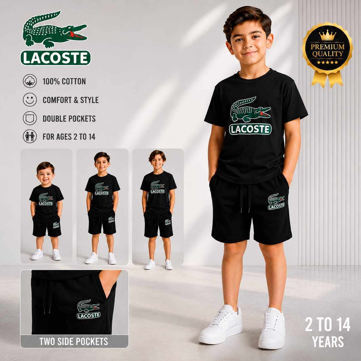 Kids Cotton T-Shirt & Shorts Set