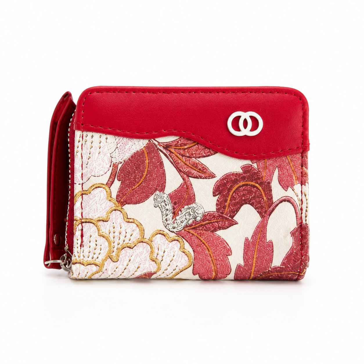 Portefeuille Compact Fleuri Femme