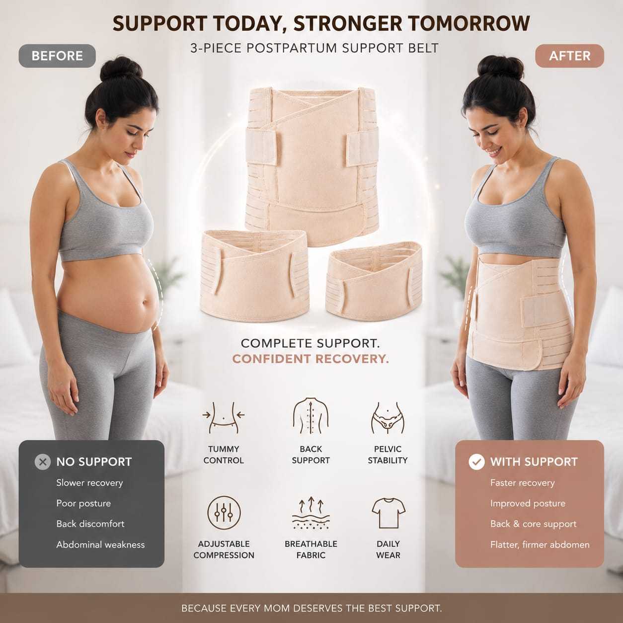 Ceinture Postpartum 3 Pièces