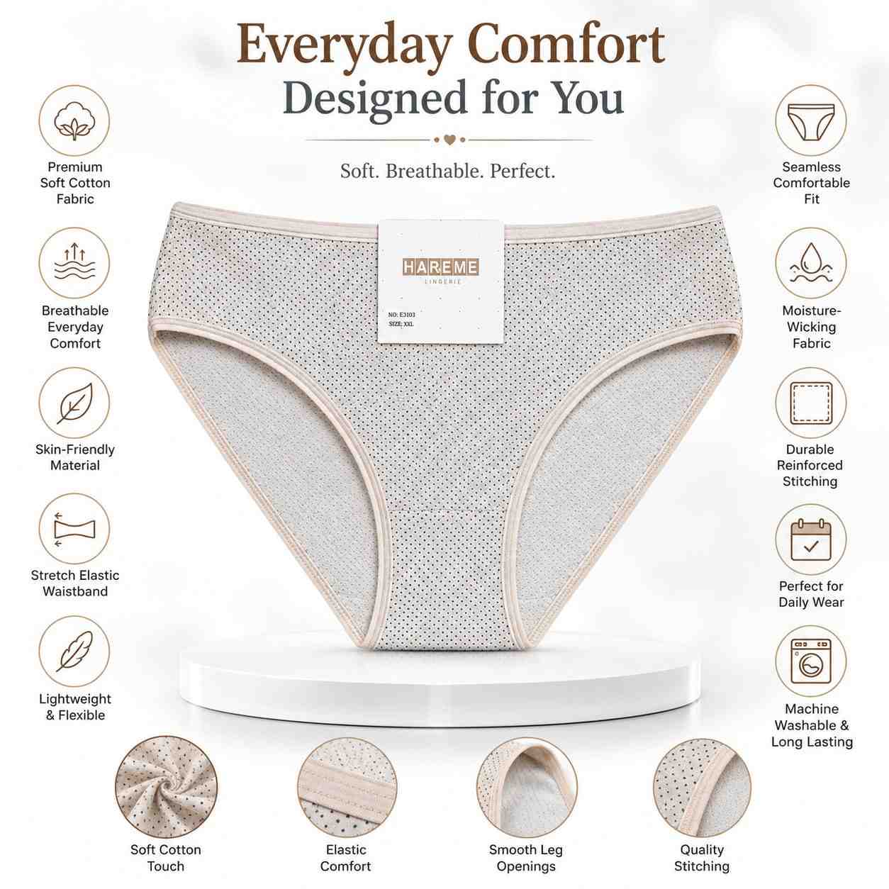 Culotte Femme en Coton Respirant