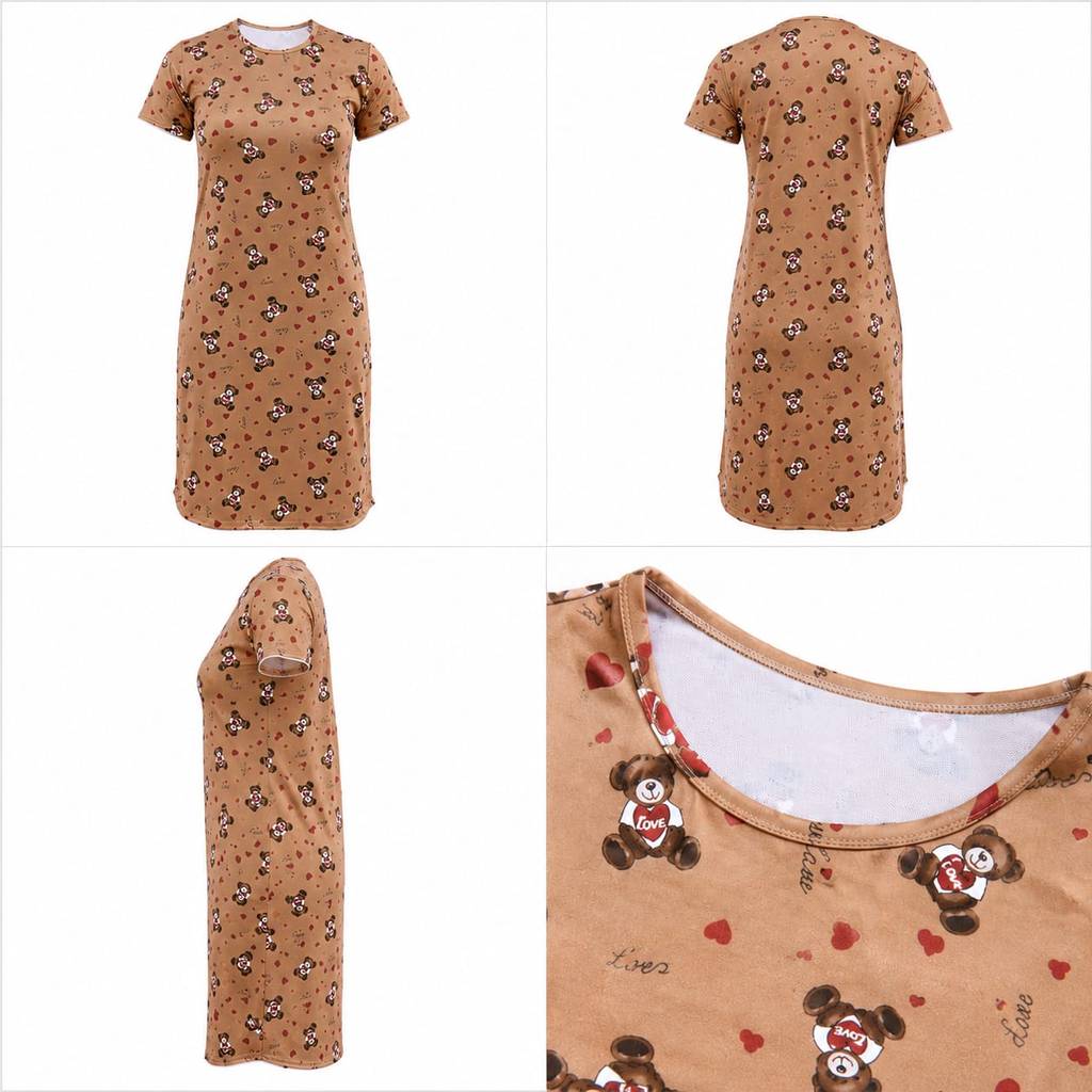 Chemise de Nuit Femme Motif Ourson