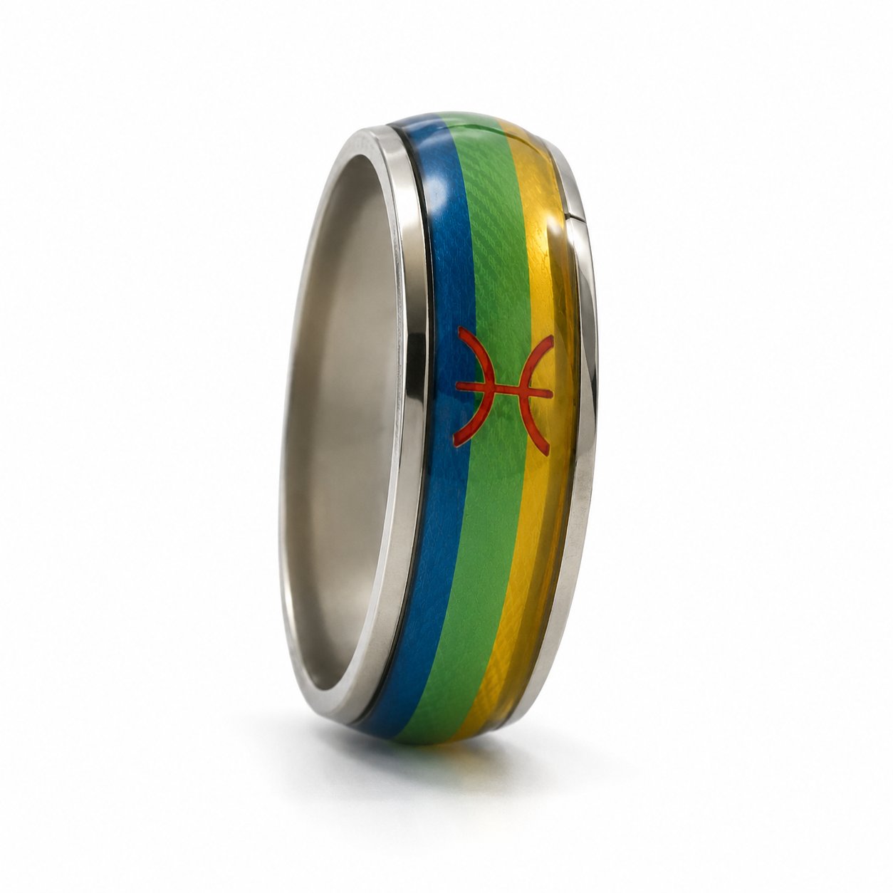 Rainbow Titanium Spinner Ring